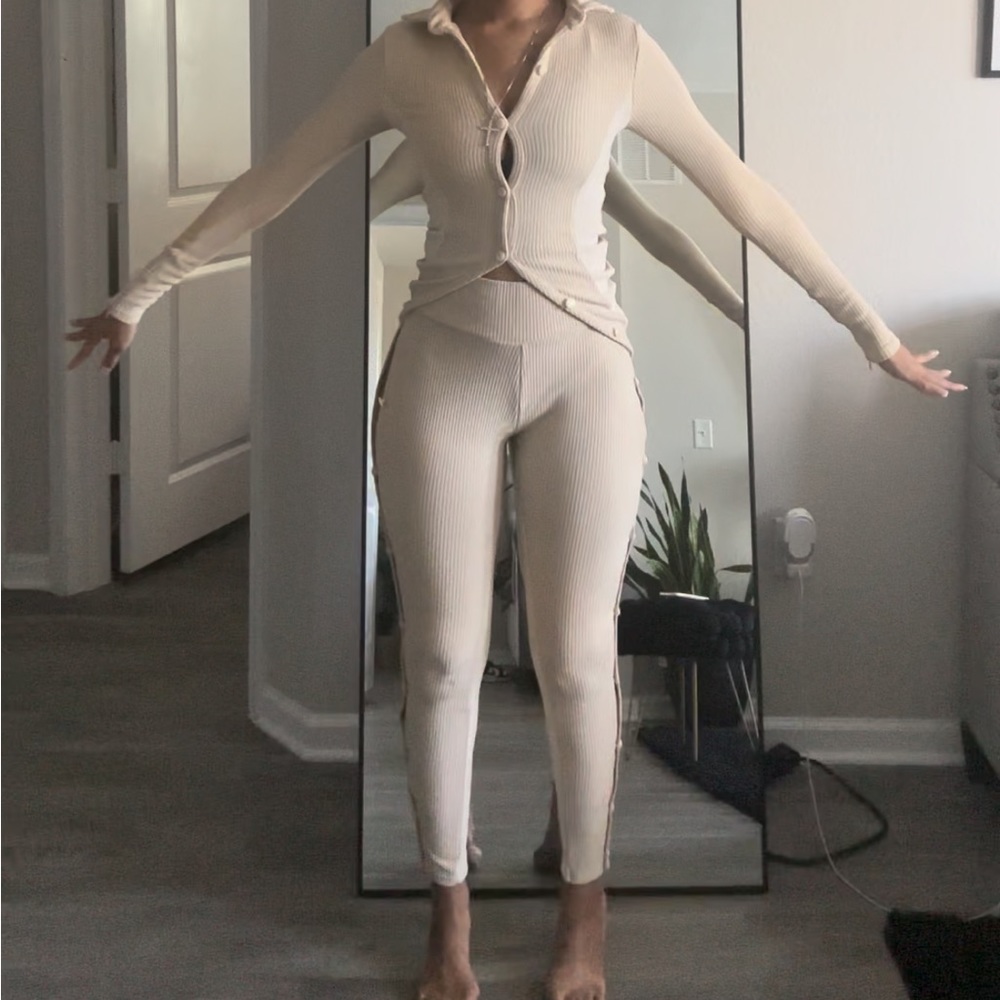 Ribbed Longline Cardigan Set